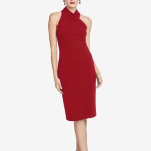 Rachel Roy Harland Halter Crossover Dress Autumn Cherry New XL